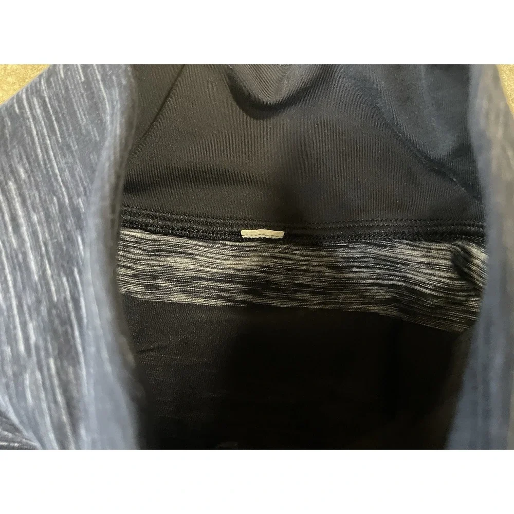Lululemon Shirt Speed Pullover Men L Black Gray Space Dye Striped 1/2 Zip Golf